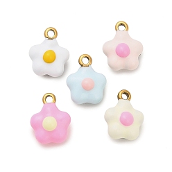 (52) Непрозрачная лаванда 304 нержавеющей стальной эмали подвески, , без кадмия, без никеля и без свинца, ионное покрытие (ip), золотые, разноцветные, 13.5x11x7 мм, отверстие : 1.7 мм