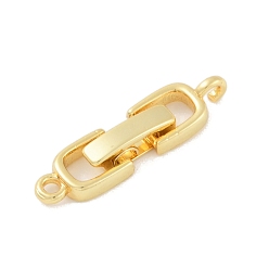 Настоящее золото 18K Латунная обшивка стойки с застежками, долговечный, без свинца и без кадмия, реальный 18 k позолоченный, 22x6x4 мм, отверстие : 1.4 мм