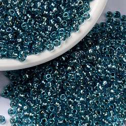 (RR1824) Fancy Lined Silver Sky MIYUKI Round Rocailles Beads, Japanese Seed Beads, (RR1824) Fancy Lined Silver Sky, 8/0, 3mm, Hole: 1mm, about 422~455pcs/bottle, 10g/bottle