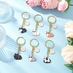 Золотой Брелки из сплава эмали, форма кошки, золотые, 72 мм