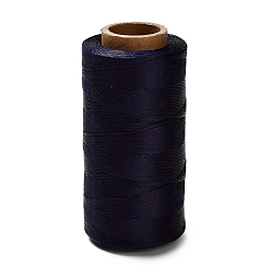 Полуночно-синий 260m вощеные полиэфирные шнуры, плоский, темно-синий, 0.8x0.3 мм, около 284.34 ярдов (260 м) / рулон