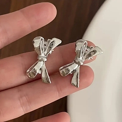 Платина Металлические заколки для волос из кожи аллигатора, бантом, аксессуары для волос для женщин и девочек, платина, 25x15 мм