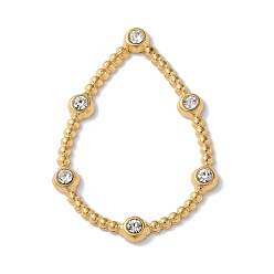 Teardrop Золотые подвески со стразами из нержавеющей стали 304, слезинки, 27.5x19.5x2 мм