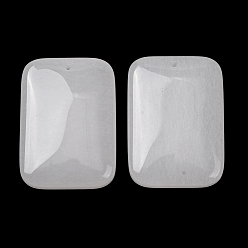White Jade Natural White Jade Pendants, Rectangle Charms, 35x25x9.5mm, Hole: 1.4mm