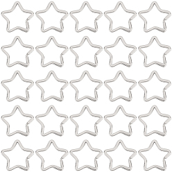 Звезда 30 шт. разъемные кольца из цинкового сплава, платина, звезда, 32.5x34x3 мм, внутренний диаметр: 23x28 мм