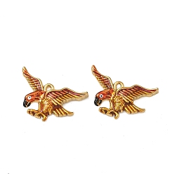 Оранжевый 304 нержавеющей стальной эмали подвески, амулеты птиц, ионное покрытие (ip), реальный 18 k позолоченный, оранжевые, 17x29x4 мм, отверстие : 1.6 мм