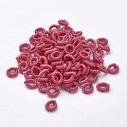 Бледно-фиолетовый Красный Полиэстер плетение бисер, кольцо, бледно-фиолетовый красный, 6x2 мм, отверстия: 3 мм, около 200 шт / мешок