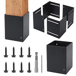 Black Iron Mailbox Column Protector, Black, 127x88x88mm