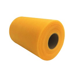Orange Deco Mesh Ribbons, Tulle Fabric, Tulle Roll Spool Fabric For Skirt Making, Orange, 6 inch(15cm), about 100yards/roll(91.44m/roll)