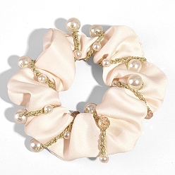 Fischcremesuppe Haargummis aus Kunstperlenimitat aus Kunststoff, Elastisches Scrunchie/Haargummi aus Stoff, Haarschmuck für Mädchen oder Frauen, Fischcremesuppe, 100 mm