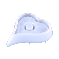 Heart DIY Candle Holder Silicone Molds, Resin Plaster Cement Casting Molds, Heart, 14.8x14.5x3.3cm