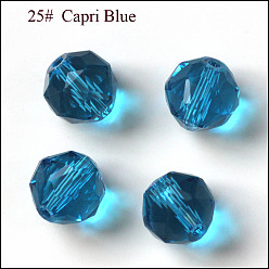 Озёрно--синий Имитация Австрийские кристаллические шарики, класс AAA, граненые, круглые, Плут синий, 10 мм, отверстие : 0.9~1 мм