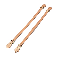 Сэнди Коричневый Воловья кожа пришиваем ручки сумок, со сплавочной фурнитурой, аксессуары для замены ремня для сумки, песчаный коричневый, 57.6x3.6x1.05 см, отверстие : 1.8 мм