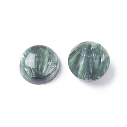 Серафинит Натуральные серафинитовые кабошоны, полукруглые / купольные, 15x5.5~6.5 мм