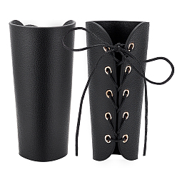 Черный Регулируемые браслеты из искусственной кожи с пряжками из сплава, перчатка браслет, манжета на запястье, чёрные, 6-1/8 дюйм (15.6 см)