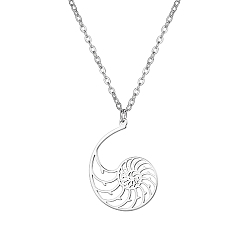 Нержавеющая Сталь Цвет Не тускнеющая полая раковина 304 ожерелье с подвеской из нержавеющей стали, цвет нержавеющей стали, 17.72 дюйм (45 см)