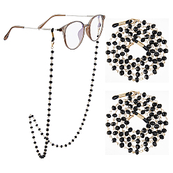 Золотой 2шт. железные цепочки для очков, со стеклом, шейный ремешок для очков, с силиконовыми концами петель, золотые, 775 мм