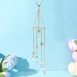 Золотой Стеклянные каплевидные подвесные ловцы солнца, цепь из нержавеющей стали для декора на открытом воздухе и в саду, золотые, 330 мм