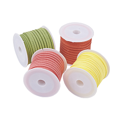 (52) Непрозрачная лаванда 3 шнур из искусственной замши мм, искусственная замшевая кружева, разноцветные, 3x1.5 мм, около 5.46 ярдов (5 м) / рулон, 4 рулонов / набор