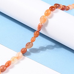 Golden Silk Jade Нити натуральных золотых шелковых нефритовых бусин, самородки, упавший камень, 8~11x7.5~9x4.5~7 мм, отверстие : 0.8 мм, около 42 шт / нитка, 15.94'' (40.5 см)