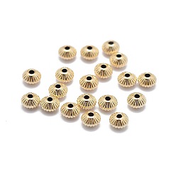 Real Gold Filled Yellow Gold Filled Corrugated Beads, 1/20 14K Gold Filled, Rondelle, Real Gold Filled, 3.5x2.5mm, Hole: 0.8mm