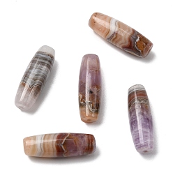 Натуральный Агат Бусины из натурального аметиста и кружевного агата, рисовые шарики, 30.5~31x10.5 мм, отверстие : 1.6~1.8 мм