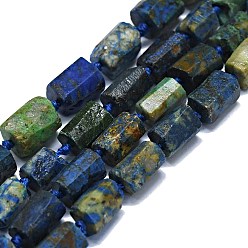Chrysocolla and Lapis Lazuli Natural Chrysocolla and Lapis Lazuli Beads Strands, Nuggets, 6~12x6~7mm, Hole: 0.8mm, about 26~35pcs/strand, 15.55''~16.14''(39.5~41cm)