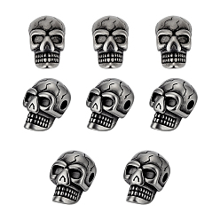 Gunmetal 304 Stainless Steel Beads, Skull, Gunmetal, 14x9x8mm, Hole: 1.8mm
