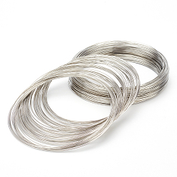 Platinum Carbon Steel Memory Wire, for Collar Necklace Making, Necklace Wire, Platinum, 22 Gauge, 0.6mm, Inner Diameter: 115mm, 250 circles/250g