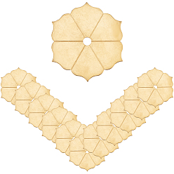 Без Покрытия 12шт. латунные шайбы для ручек, цветок, для мебельной фурнитуры, сырой (без покрытия), 45x39.5x1 мм, отверстие : 6 мм