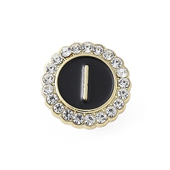 Letter I Эмалевые булавки с буквами, броши из сплава для одежды рюкзака, с четким кубического циркония, Буква "i", 17.8x17 мм