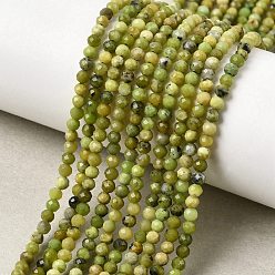 Змеевик Природные серпантину нитей бисера, граненые, круглые, 3 мм, отверстие : 0.7 мм, около 128~137 шт / нитка, 15.35''~15.55'' (39~39.5 см)