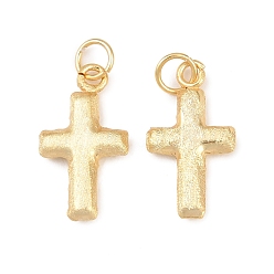 Настоящее золото 18K Латунные подвески, крест прелести, без свинца и без кадмия, долговечный, стойки покрытие, реальный 18 k позолоченный, 19x10.5x3 мм, Перейти кольцо: 5x1 мм, внутренний диаметр: 3 мм