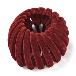Индийский Красный Бархатные заколки для волос в виде птичьего гнезда, расширяемый держатель для хвоста для женщин, Индийская красная, 60~65x38~40 мм, внутренний диаметр: 74~80 мм