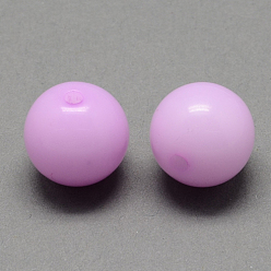 Бледно-Розовый Имитации акриловых шариков желе, круглые, розовый жемчуг, 6 мм, Отверстие : 1.5 мм , около 4220 шт / 500 г