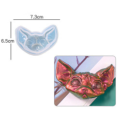 Белый Силиконовые формы, формы для литья смолы, для уф-смолы, изготовление ювелирных изделий из эпоксидной смолы, голова летучей мыши, белые, 65x73x24 мм