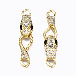 Plaqué 16K Or Véritable Micro cuivres ouvrent zircone cubes imbriqués fermoirs, sans nickel, serpent, réel 16 k plaqué or, 49mm
