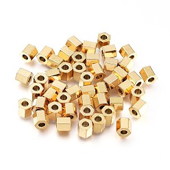Золотой Ионное покрытие (ip) 304 распорные втулки из нержавеющей стали, шестиугольник, золотые, 4x4x4 мм, отверстие : 1.8 мм