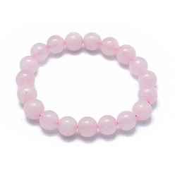 Rose Quartz Natural Rose Quartz Bead Stretch Bracelets, Round, Dyed, 2-1/8 inch~2-3/8 inch(5.5~6cm), Bead: 8mm