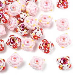 (52) Непрозрачная лаванда 30 шт 2 цвета непрозрачные акриловые бусины, с эмалью, бусины ручной работы, круглые, разноцветные, 20x16 мм, 15 шт / цвет