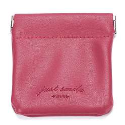 Cerise PU Imitation Leather Women's Bags, Square, Cerise, 8x8cm