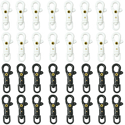 (52) Непрозрачная лаванда 32 шт. 2 цвета помпоны пластиковые поворотные застежки, с карабин-лобстерами , разноцветные, 45.5x17x8.5 мм, отверстие : 5.5x6.5 мм, 16 шт / цвет