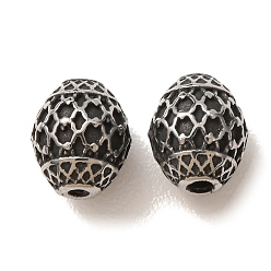 Couleur Acier Inoxydable 304 billes d'acier inoxydable, canon avec grille, couleur inox, 10x8x9mm, Trou: 2mm