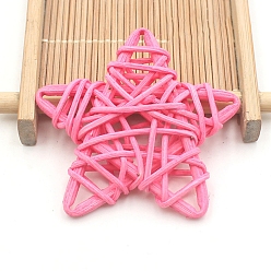 Hot Pink Rattan Art Craft, Star Decorative Ball for Home Decoration, Hot Pink, 60mm