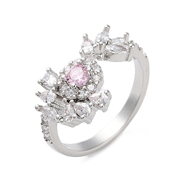 Цветок Регулируемый из латуни с кольцами из циркония, цветок, внутренний диаметр: 18 мм