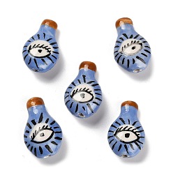 Eye Famille выросли фарфоровые бусы, глаз, 26x16-17x17 мм, отверстие : 1.8 мм