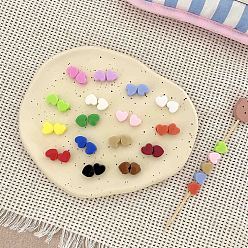 Mixed Color Opaque Acrylic Beads, Heart, Mixed Color, 9x9.7x6.2mm, Hole: 3.8mm, about 1540pcs/500g