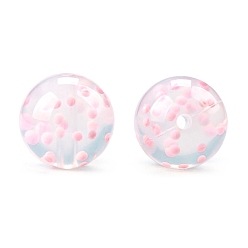 Pink Прозрачные силиконовые фокусные бусины, круглые, розовые, 15 мм