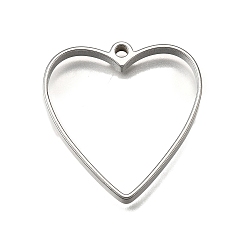 Сердце 304 подвески из нержавеющей стали, сердце, 33x31x3 мм, отверстие : 2 мм