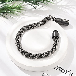 Античное Серебро 304 браслеты из нержавеющей стали с цепочками из пшеницы для женщин и мужчин, ионное покрытие (ip), античное серебро, 8-5/8 дюйм (22 см)